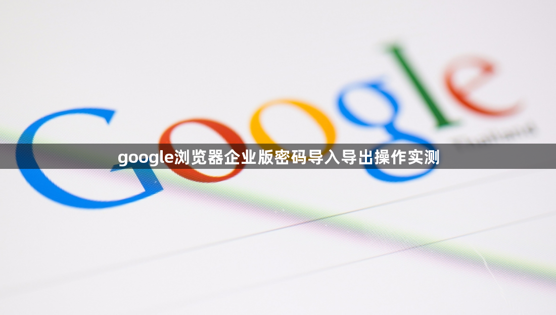 google浏览器企业版密码导入导出操作实测1
